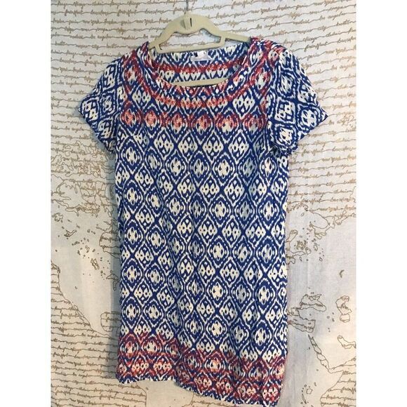 📚THML • Blue & Red Boho Embroidered Flutter Dress  - Size XSmall.    z - Picture 1 of 6